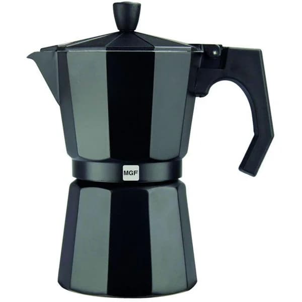 Cafetera Italiana de Aluminio Noir, apto para cocinas eléctricas, de gas y vitrocerámica, MAGEFESA, 9 Tazas - 1 ud - Imagen del producto en Findit