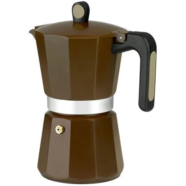 Cafetera de aluminio New Cream, apto para todo tipo de cocinas, MONIX, 6 tazas - 1 ud - Imagen del producto en Findit