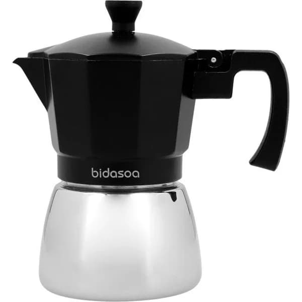 Cafetera italiana de acero fundido Tribeca, apta para todo tipo de fuegos BIDASOA, 3 tazas - 1 ud - Imagen del producto en Findit