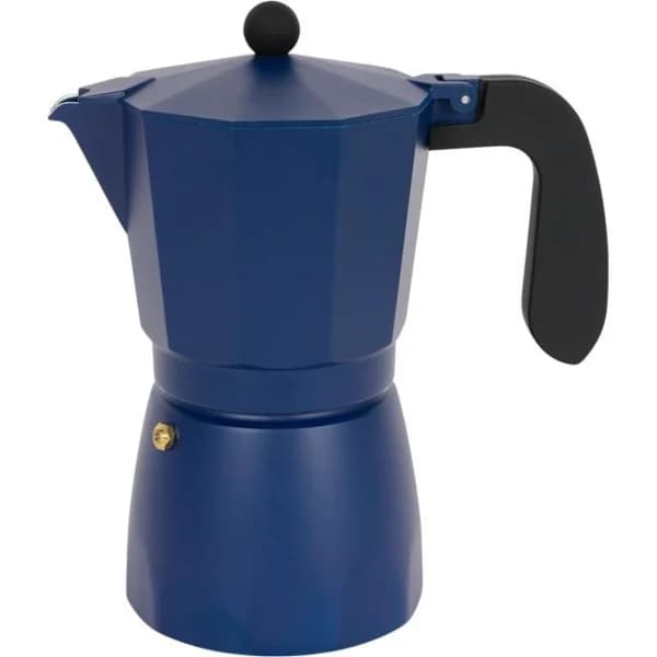 Cafetera de aluminio Ocean azul, apta para cocinas de gas y vitro SAN PIETRO, 9 tazas - 1 ud - Imagen del producto en Findit