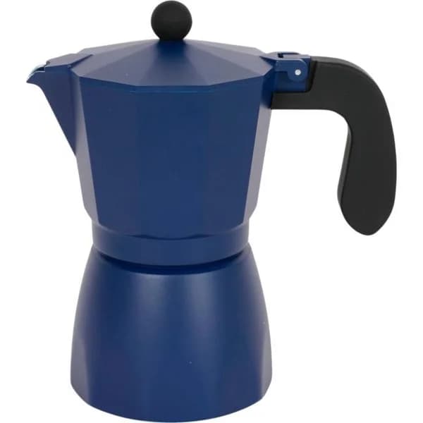 Cafetera de aluminio Ocean azul, apta para cocinas de gas y vitro SAN PIETRO, 6 tazas - 1 ud - Imagen del producto en Findit