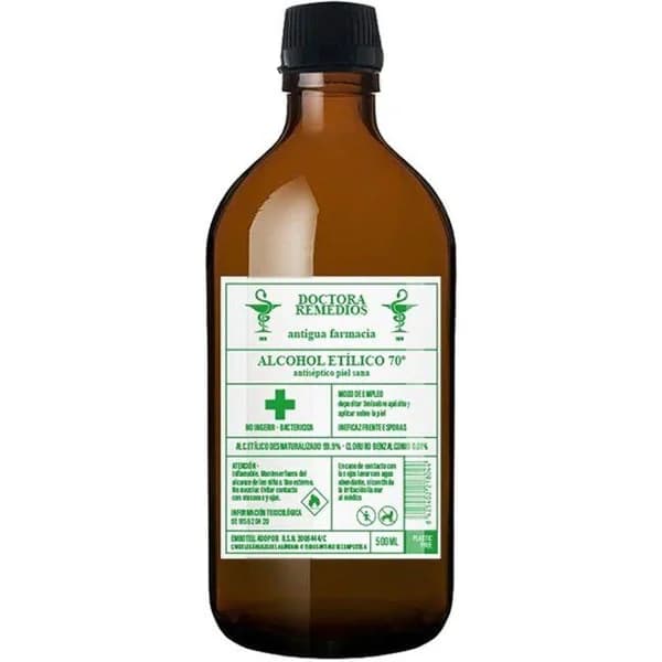 Alcohol etílico 70º DOCTORA REMEDIOS, bote 500 ml - 1 ud - Imagen del producto en Findit