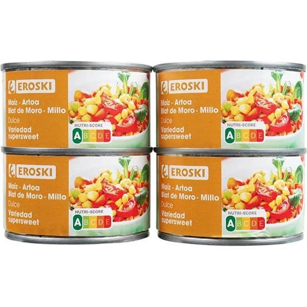 MaÍz dulce EROSKI, pack 4x70 g - 0.28 kg - Imagen del producto en Findit