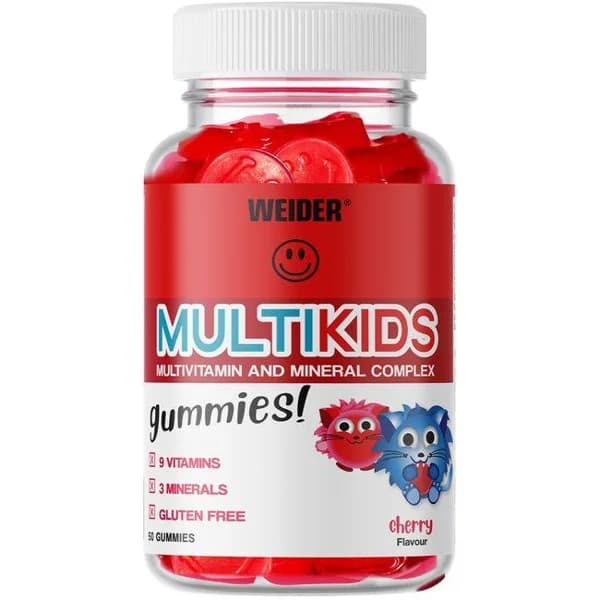 Gummies cherry multikids up WEIDER, 50 uds, bote 150 g - 1 ud - Imagen del producto en Findit