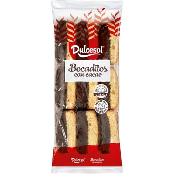Bocadito con chocolate DULCESOL, 9 uds, paquete 250 g - 1 ud - Imagen del producto en Findit