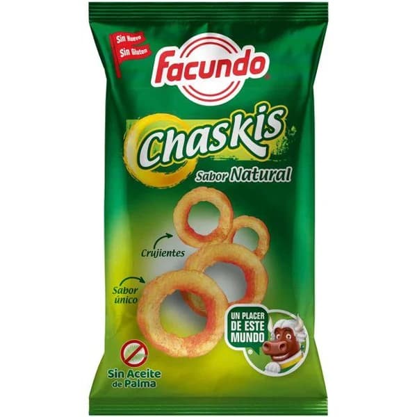 Chaskis de maíz sabor natural FACUNDO, bolsa 50 g - 1 ud - Imagen del producto en Findit