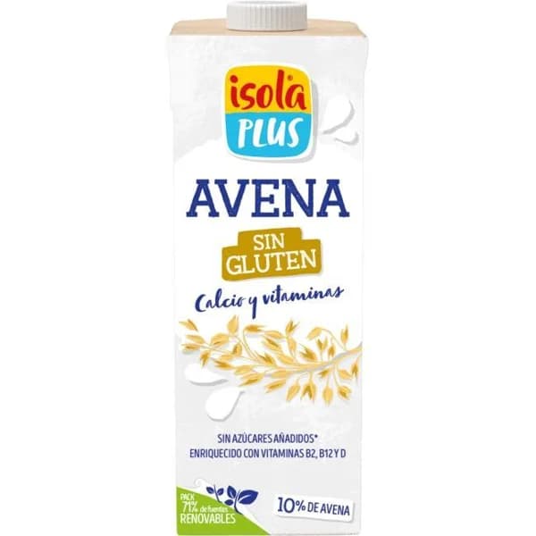 Bebida de avena sin gluten vitaminas calcio ISOLA, brik 1 litro - 1 l - Imagen del producto en Findit