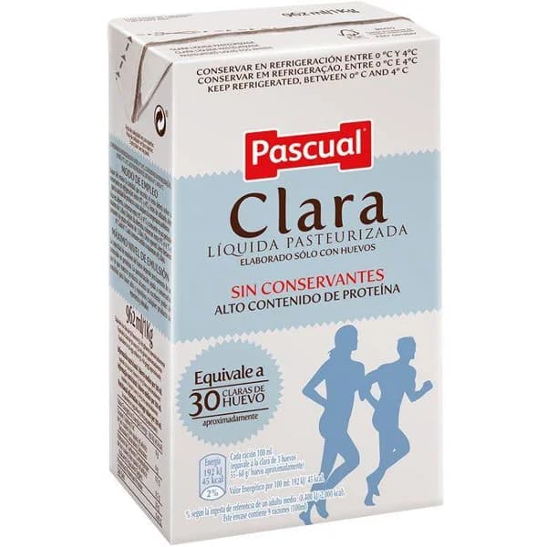 Clara líquida pasteurizada PASCUAL, botella 1 litro - 1 l - Imagen del producto en Findit