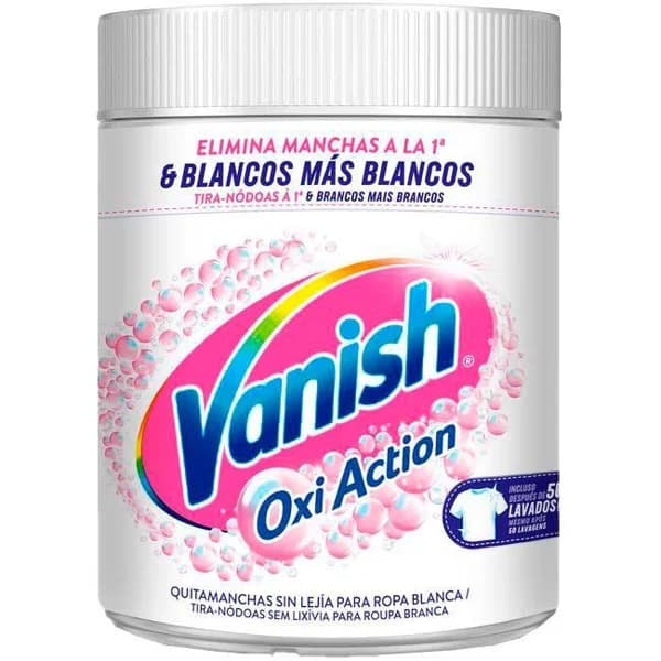 Quitamanchas en polvo VANISH ACTIVE OXI WHITE, bote 960 g - 0.96 kg - Imagen del producto en Findit