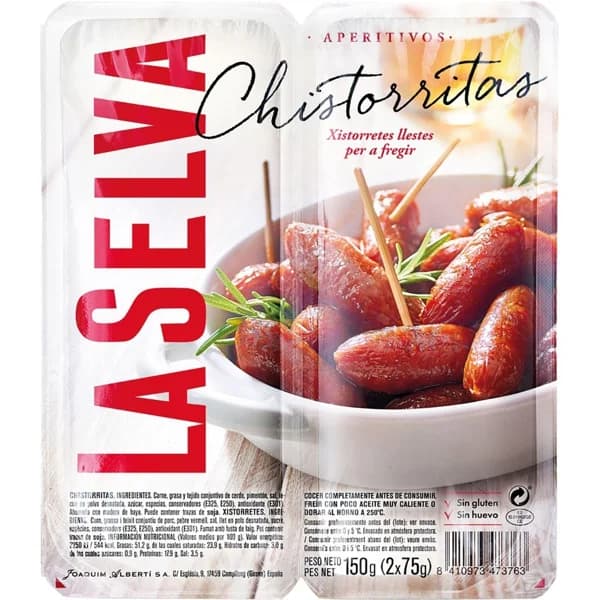 Chistorrita LA SELVA, pack 2x75 g - 0.15 kg - Imagen del producto en Findit