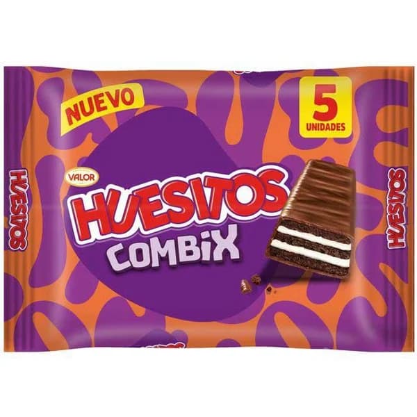 Barrita de chocolate combix leche HUESITOS, pack 5x20 g - 0.1 kg - Imagen del producto en Findit