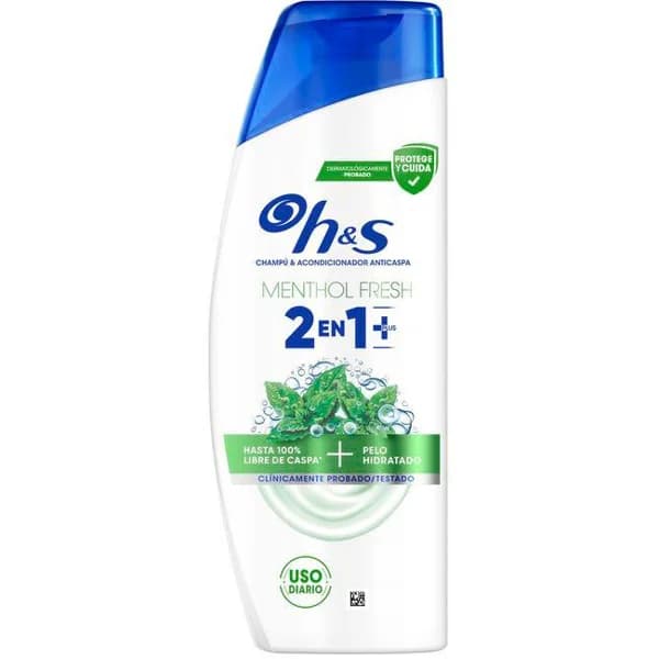 Champú 2en1 + menthol fresh H&S, bote 300 ml - 0.3 l - Imagen del producto en Findit