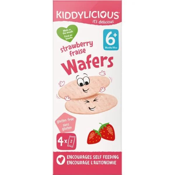 Wafer oblea sabor fresa KIDDYLICIOUS, pack 4x4 g - 1 ud - Imagen del producto en Findit