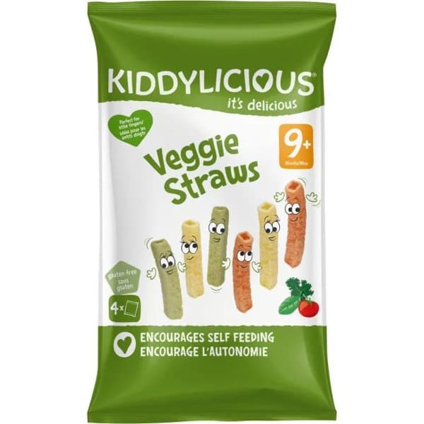 Pajitas de verduras KIDDYLICIOUS, pack 4x12 g - 1 ud - Imagen del producto en Findit