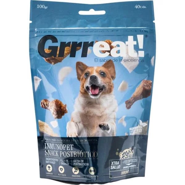 Snacks con postbiótico Inmuno para perro GRRREAT, bolsa 100 g - 1 ud - Imagen del producto en Findit