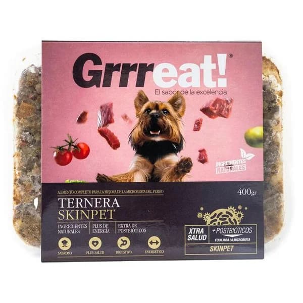 Alimento de ternera para perro GRRREAT, bandeja 400 g - 1 ud - Imagen del producto en Findit