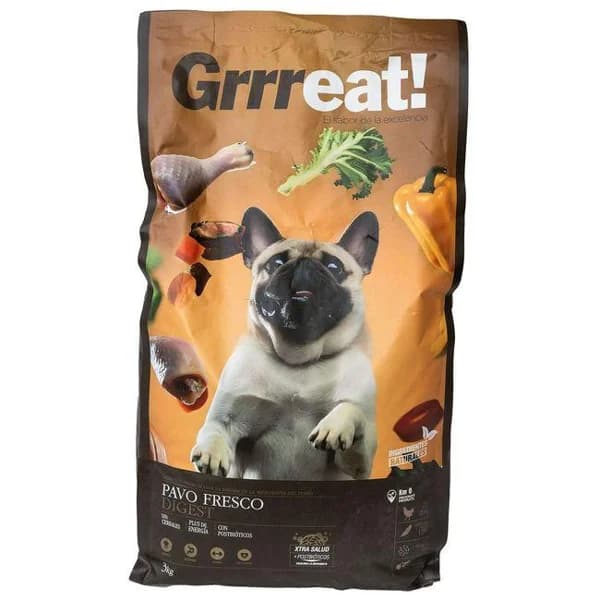 Croquetas de pavo para perro GRRREAT, saco 3 kg - 1 ud - Imagen del producto en Findit