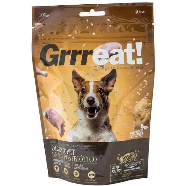 Snacks con postbiótico Digest para perro GRRREAT, bolsa 100 g - 1 ud - Imagen del producto en Findit
