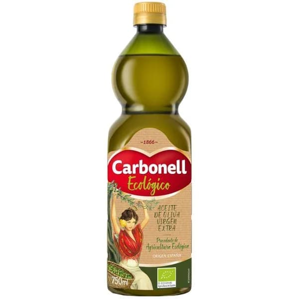 Aceite de oliva virgen extra ecológico CARBONELL, botella 75 cl - 0.75 l - Imagen del producto en Findit