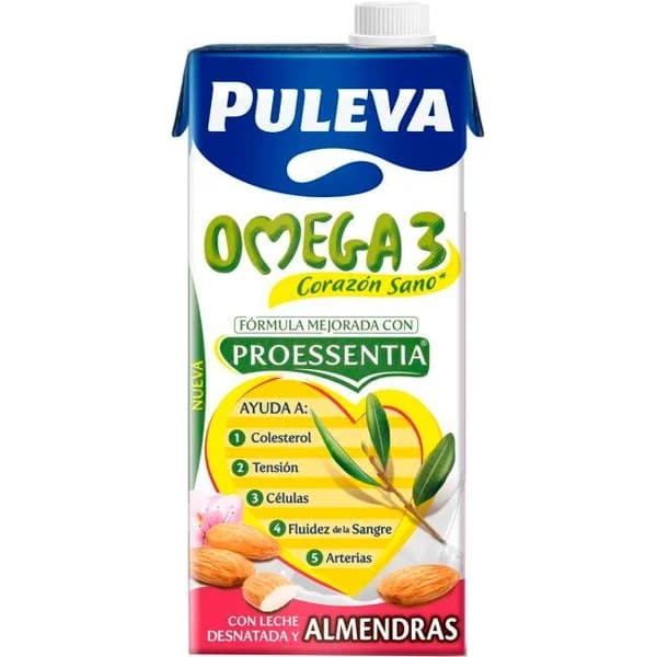Preparado lácteo almendra PULEVA OMEGA3 PROESS., brik 1 litro - 1 l - Imagen del producto en Findit