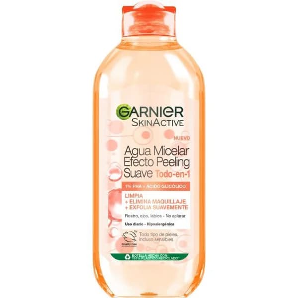 Agua micelar efecto peeling suave SKIN ACTIVE, bote 400 ml - 0.4 l - Imagen del producto en Findit