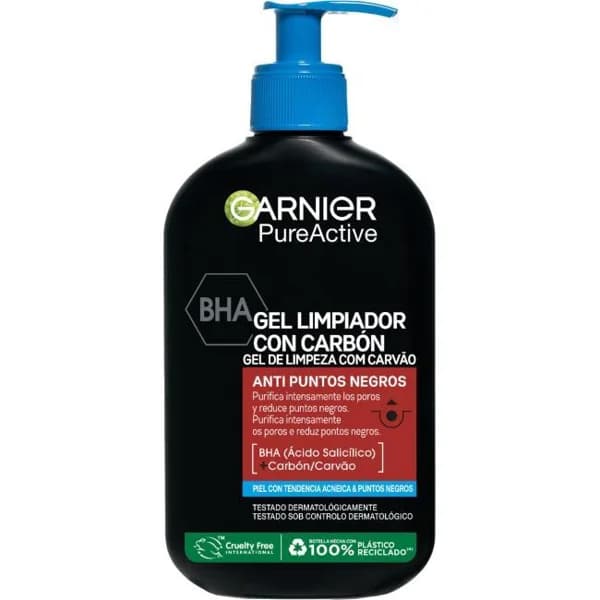 Gel limpiador con carbón GARNIER PURE ACTIVE, dosificador 250 ml - 0.25 l - Imagen del producto en Findit