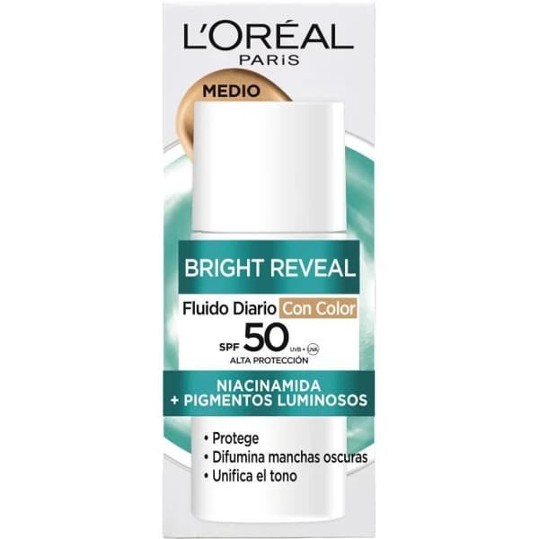 Fluido anti manchas tono medio L`OREAL BRIGHT REVEAL, bote 50 ml - 0.05 l - Imagen del producto en Findit