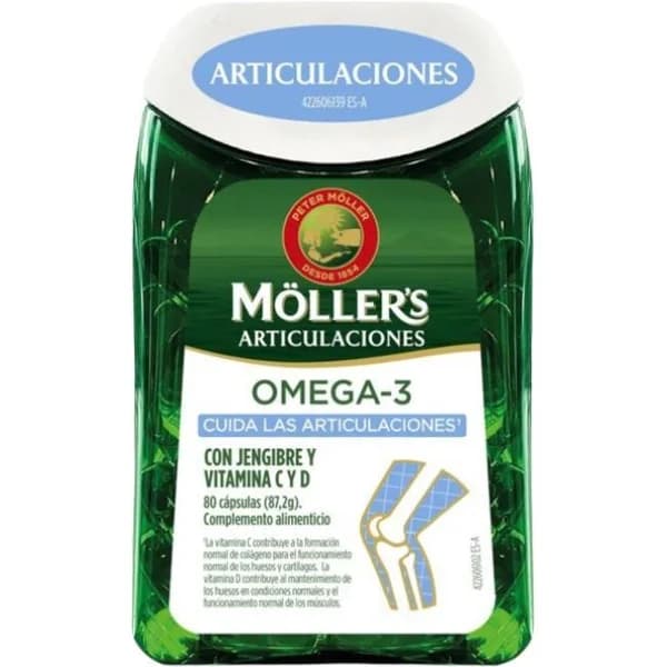 Omega 3 con jenjibre y vitamina C y D MOLLERS, bote 80 uds - 80 ud - Imagen del producto en Findit