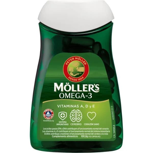 Gominolas Omega 3 con Vit A, D y E +12años MOLLERS, caja 112 uds - 112 ud - Imagen del producto en Findit
