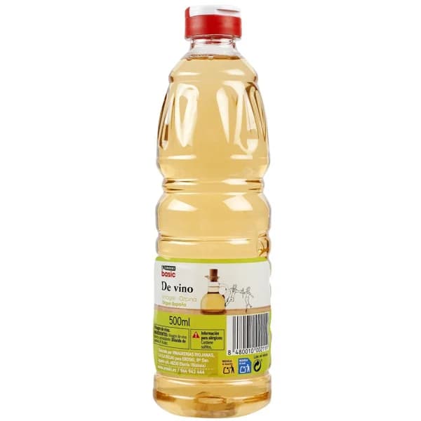 Vinagre blanco EROSKI BASIC, botella 50 cl - 1 ud - Imagen del producto en Findit