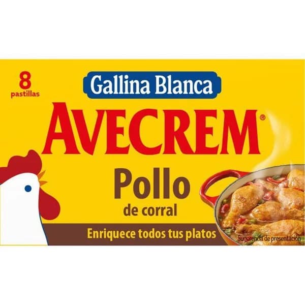 Caldo de pollo AVECREM, 8 pastillas, caja 90 g - 0.09 kg - Imagen del producto en Findit