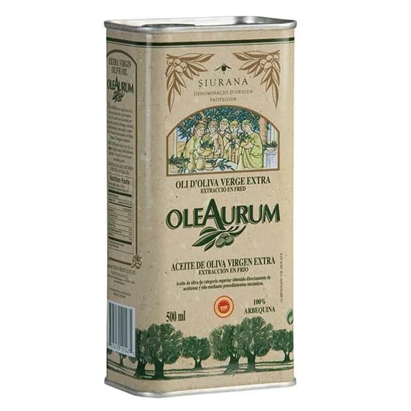Aceite de oliva v. extra D.O. Siurana OLEAURUM, lata 50 cl - 0.5 l - Imagen del producto en Findit