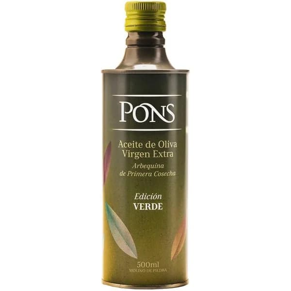 Aceite de oliva virgen extra PONS, botella metálica 50 cl - 1 ud - Imagen del producto en Findit