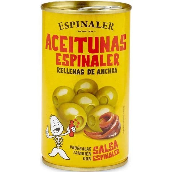 Aceituna rellena ESPINALER, lata 150 g - 0.15 kg - Imagen del producto en Findit