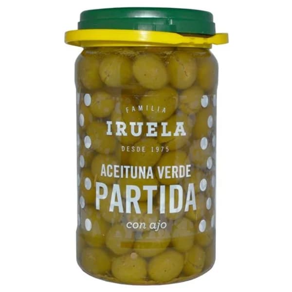 Aceitunas verdes partidas aliñadas IRUELA, frasco 700 g - 0.7 kg - Imagen del producto en Findit
