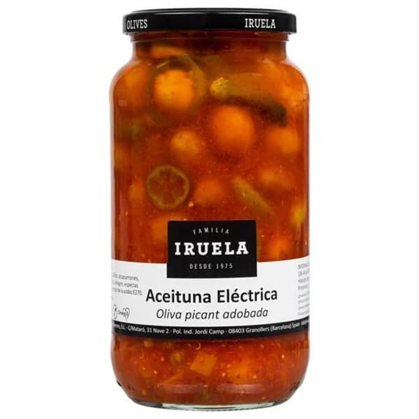 Aceituna picante eléctrica IRUELA, frasco 600 g - 0.6 kg - Imagen del producto en Findit