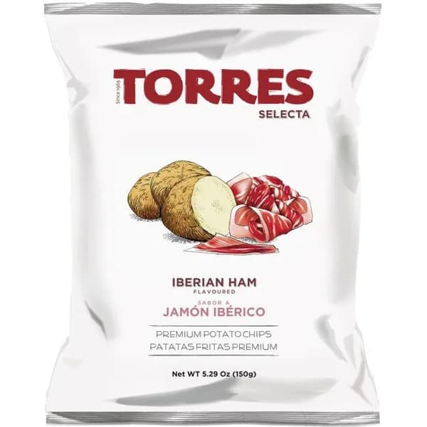 Patatas fritas selecta de jamón ibérico TORRES, bolsa 150 g - 0.15 kg - Imagen del producto en Findit