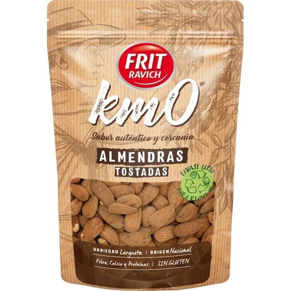 Almendra tostada km 0 FRIT RAVICH, bolsa 130 g - 0.13 kg - Imagen del producto en Findit