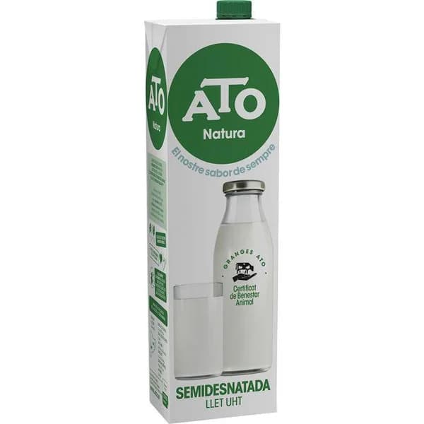 Leche semidesnatada ATO, brik 1 litro - 1 l - Imagen del producto en Findit