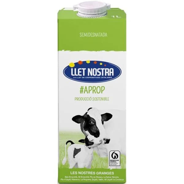 Leche uht semidesnatada LLET NOSTRA, brik 1 litro - 1 l - Imagen del producto en Findit