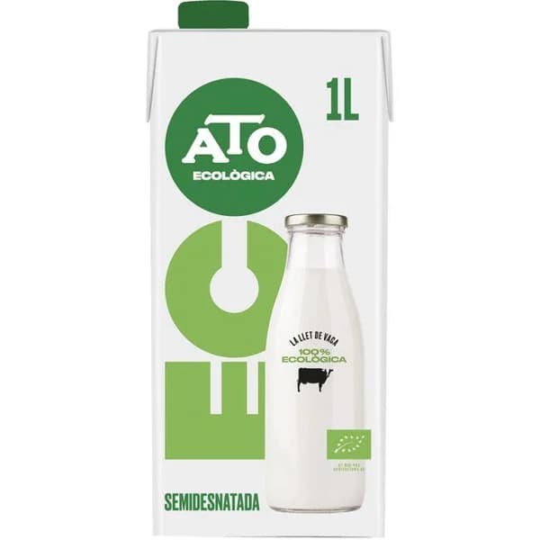 Leche ecológica semi ATO, brik 1 litro - 1 l - Imagen del producto en Findit