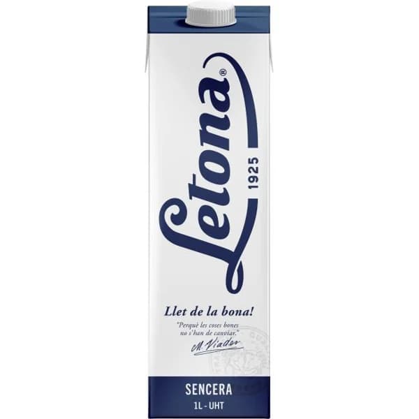 Leche entera UHT LETONA, brik 1 litro - 1 l - Imagen del producto en Findit