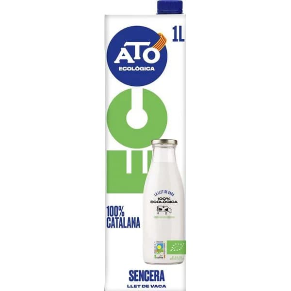 Leche fresca entera ecológica ATO, botella 1 litro - 1 l - Imagen del producto en Findit