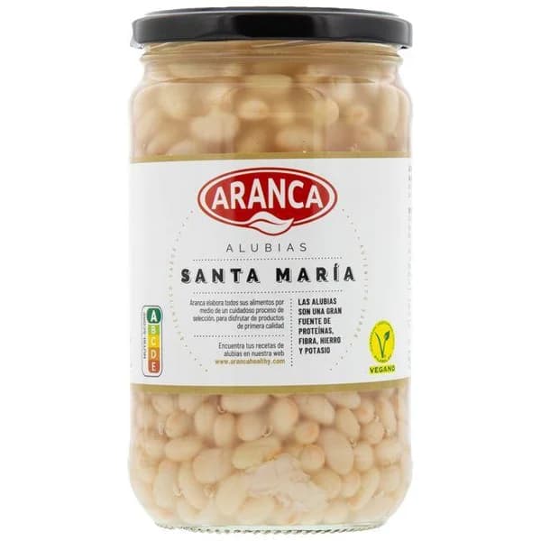 Alubias de Santa Maria cocidas ARANCA, frasco 580 g - 0.58 kg - Imagen del producto en Findit