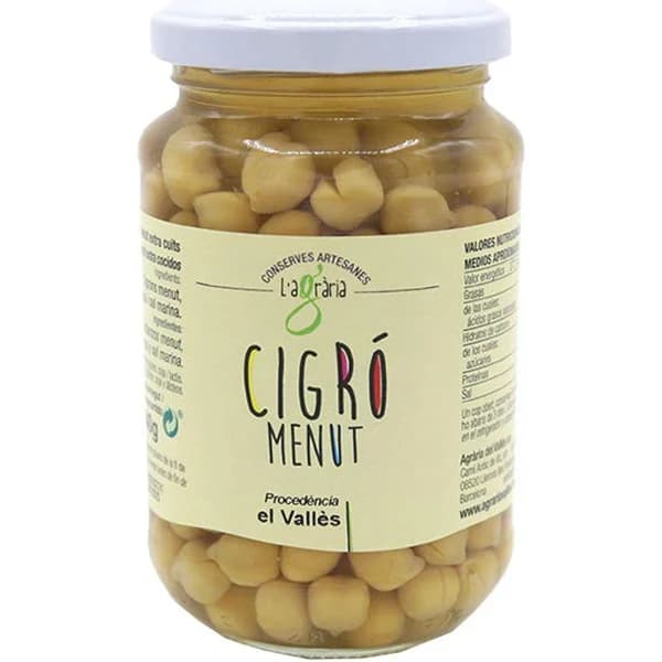 Cigró Menut Cuit L'AGRÀRIA, frasco 360 g - 0.36 kg - Imagen del producto en Findit