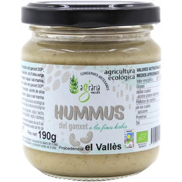 Hummus de Alubia del Ganxet L'AGRÀRIA, 320 g - 0.32 kg - Imagen del producto en Findit