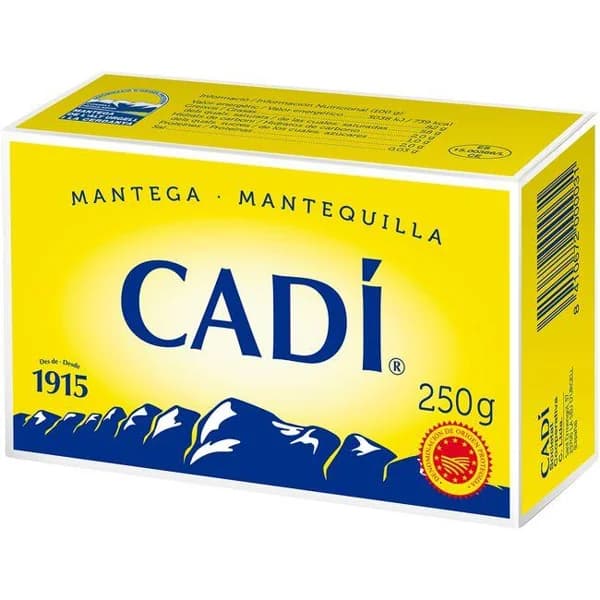Mantequilla CADI, bloque 250 g - 0.25 kg - Imagen del producto en Findit