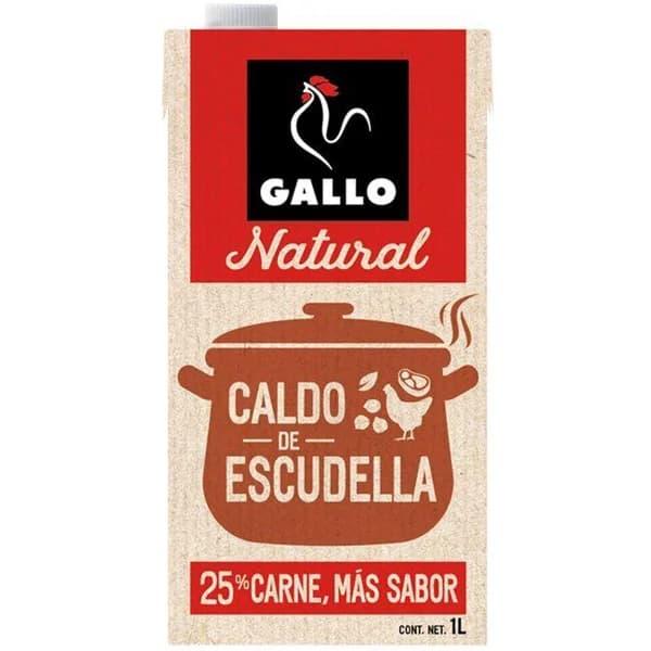 Caldo Escudella GALLO, brick 1 litro - 1 l - Imagen del producto en Findit