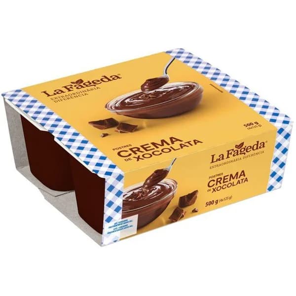 Crema de chocolate LA FAGEDA, pack 4x125 g - 0.5 kg - Imagen del producto en Findit
