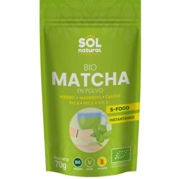 Matcha en polvo bio SOL NATURAL, bolsa 70 g - 0.07 kg - Imagen del producto en Findit
